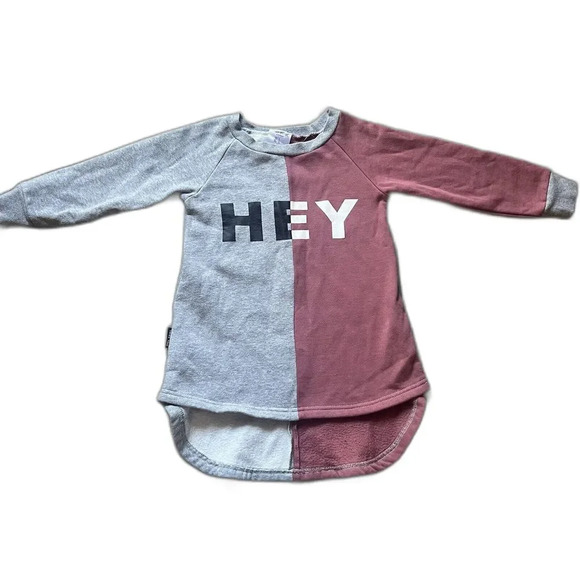 Tiny Tribe Girls Hey Segment Dip Back Tunic Size 4T Oversized/ Sweater/ Dress - Picture 1 of 8